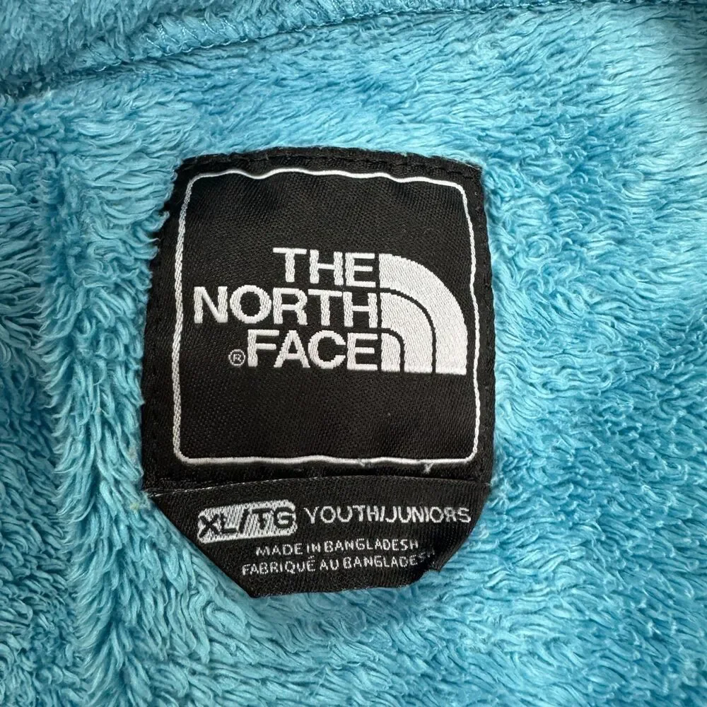 The North Face Denali Fleece Jacket Kids Youth XL Blue Gray Full Zip Pocket Hike